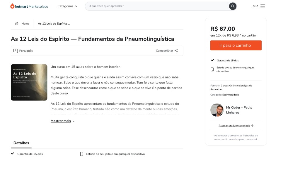 As 12 Leis do Espirito na Hotmart