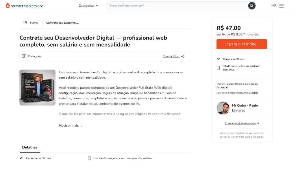 Contrate seu Desenvolvedor Digital na Hotmart