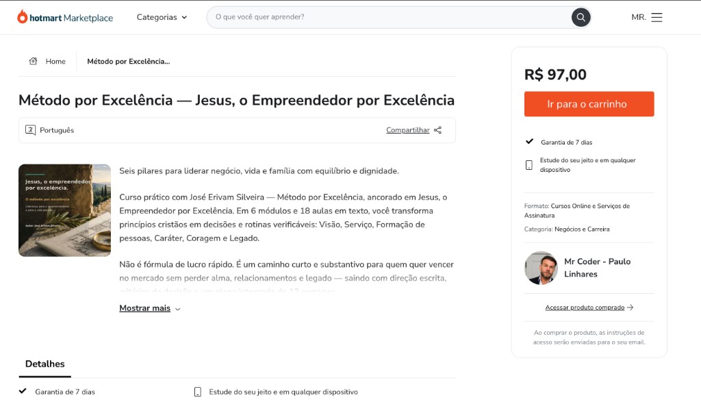 Metodo por Excelencia na Hotmart