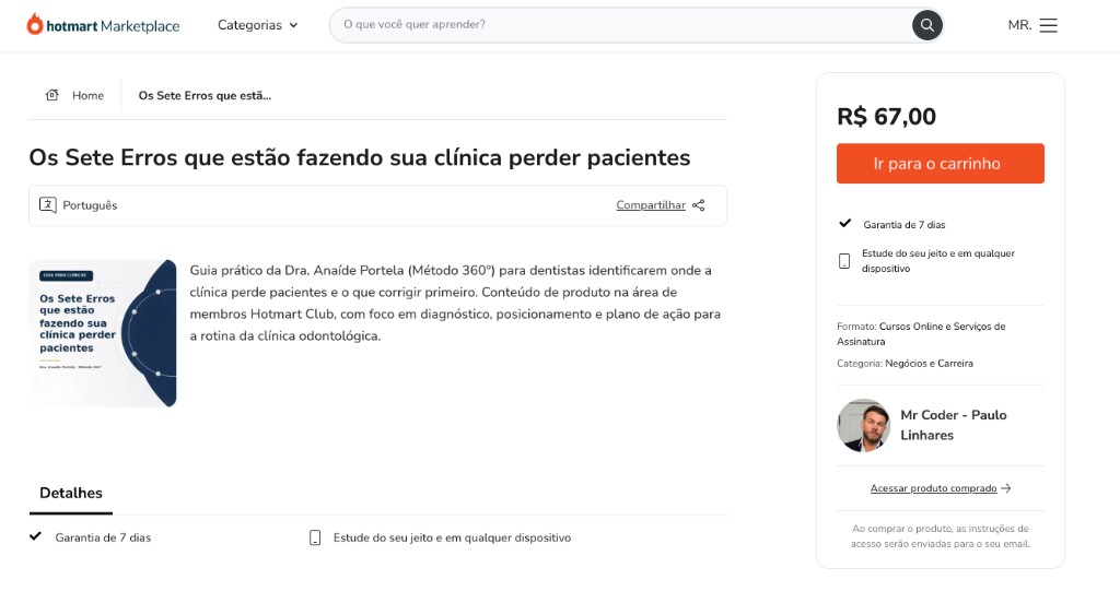 Os Sete Erros da Clinica na Hotmart